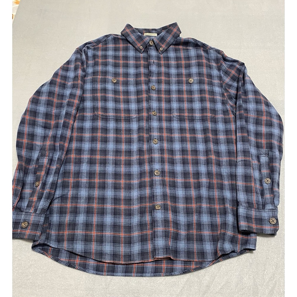 Duluth Trading Mens Shirt Sz M Plaid‎ Flannel Button Down Untucked Relaxed Fit